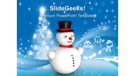 Snowman Christmas Events PowerPoint Templates Ppt Backgrounds For Slides 1112