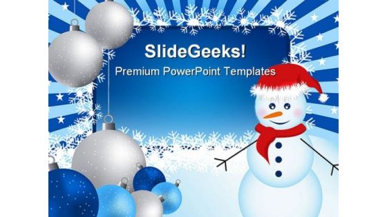 Snowman Christmas Festival PowerPoint Template 1010