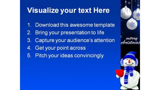 Snowman Christmas Holidays PowerPoint Template 1110