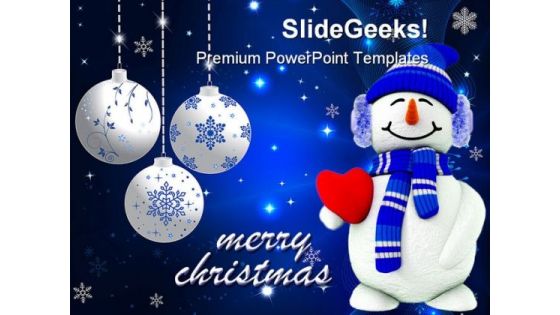 Snowman Christmas Holidays PowerPoint Template 1110