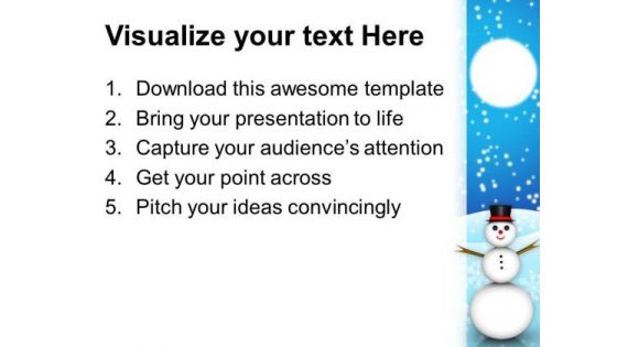Snowman Christmas Holidays PowerPoint Templates Ppt Backgrounds For Slides 1112
