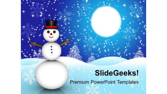 Snowman Christmas Holidays PowerPoint Templates Ppt Backgrounds For Slides 1112