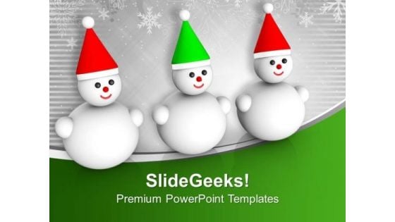 Snowman Object Shape X-max PowerPoint Templates Ppt Backgrounds For Slides 0113