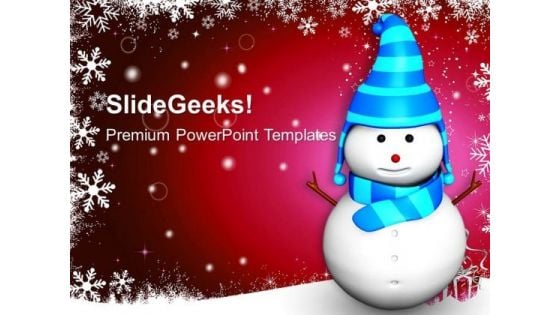 Snowman Red Abstract Background PowerPoint Templates Ppt Backgrounds For Slides 1112