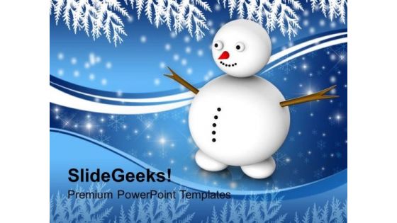 Snowman With Winter Scene Events PowerPoint Templates Ppt Backgrounds For Slides 1112