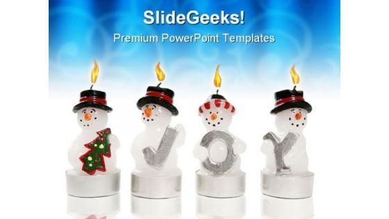 Snowmen Candles Abstract PowerPoint Themes And PowerPoint Slides 0811