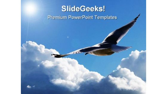 Soaring Through The Clouds Animals PowerPoint Themes And PowerPoint Slides 0811