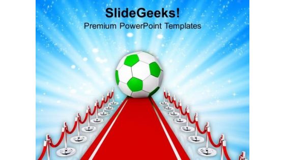 Soccer Ball On The Red Carpet PowerPoint Templates Ppt Backgrounds For Slides 0713