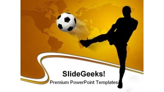 Soccer Player With World Map Game PowerPoint Templates And PowerPoint Backgrounds 0211