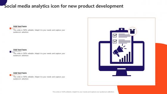 Social Media Analytics Icon For New Product Development Portrait Pdf