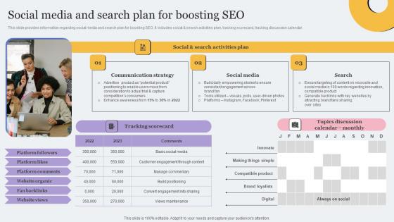 Social Media And Search Plan For Boosting SEO Toolkit For Brand Planning Brochure Pdf