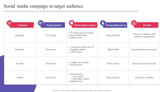 Social Media Campaign To Target Audience Digital Promotional Campaign Inspiration Pdf