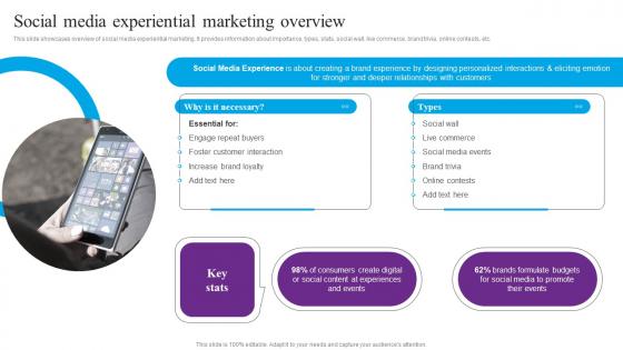 Social Media Experiential Centric Marketing To Enhance Brand Connections Infographics Pdf