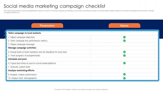 Social Media Marketing Campaign Checklist Guide For Data Driven Advertising Microsoft Pdf