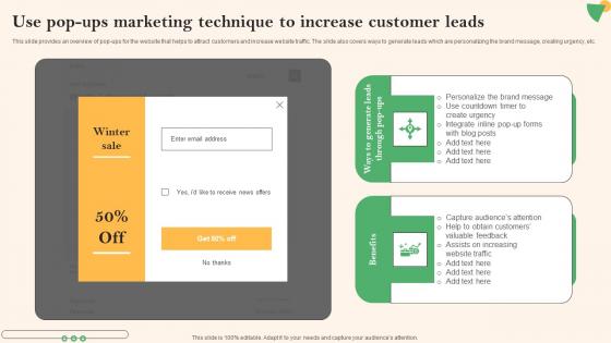 Social Media Marketing To Boost Use Pop Ups Marketing Technique To Increase Download Pdf