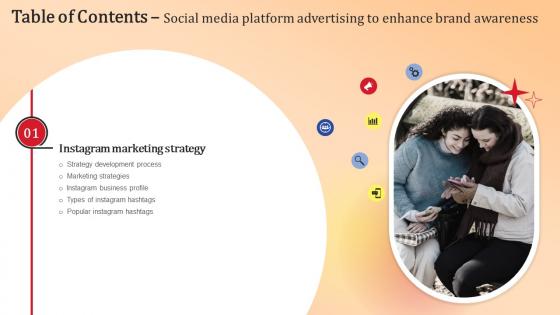 Social Media Platform Advertising To Enhance Brand Awareness Table Of Contents Themes Pdf