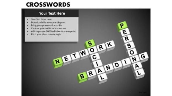 Social Network Branding Crosswords PowerPoint Templates