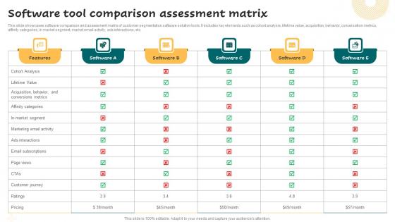 Software Tool Comparison Assessment Matrix Successful Guide For Market Segmentation Topics Pdf