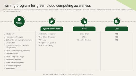 Solar Computing IT Training Program For Green Cloud Computing Awareness