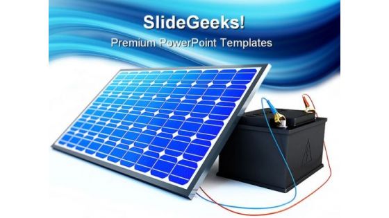 Solar Panel Charges Battery Technology PowerPoint Templates And PowerPoint Backgrounds 0211