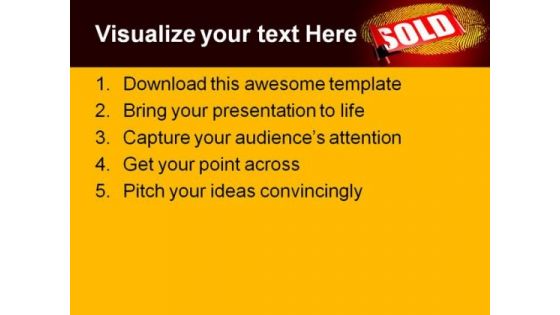 Sold Personal Data Security PowerPoint Template 0910