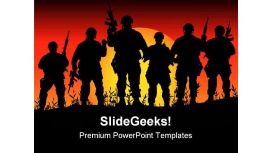Soldiers Army Youth PowerPoint Templates And PowerPoint Backgrounds 0711