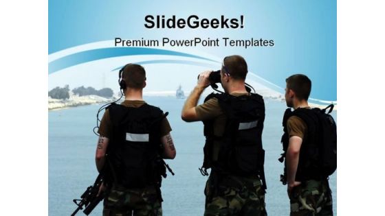 Soldiers On Watch Security PowerPoint Themes And PowerPoint Slides 0811