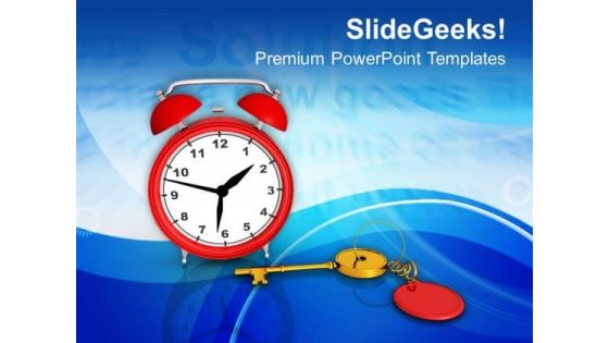 Solution Key Alarm Clock Time Management PowerPoint Templates Ppt Backgrounds For Slides 0413