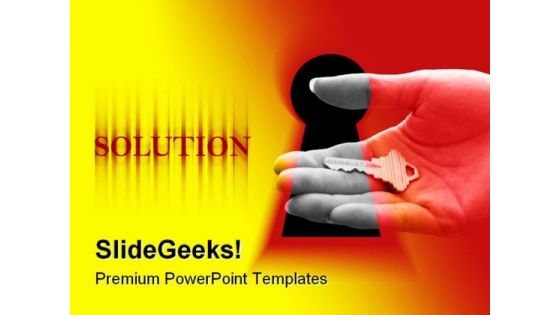 Solution Key Metaphor PowerPoint Templates And PowerPoint Backgrounds 0211