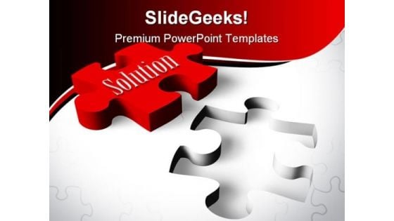 Solution Puzzle Shapes PowerPoint Template 0910