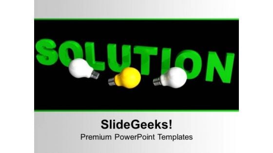 Solution With Light Bulbs Business PowerPoint Templates Ppt Background For Slides 1112