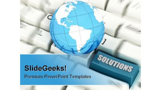 Solutions Global Computer PowerPoint Background And Template 1210