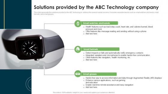 Solutions Provided By The ABC Technology Wearable Technology Funding Designs PDF