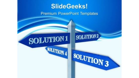 Solutions Signpost Metaphor PowerPoint Templates And PowerPoint Themes 0512