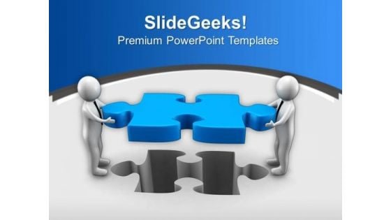 Solve Puzzle With Team Work PowerPoint Templates Ppt Backgrounds For Slides 0813