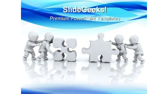 Solving Jigsaw Puzzle Business PowerPoint Themes And PowerPoint Slides 0711