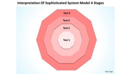 Sophisticated System Model 4 Stages Business Plans PowerPoint Slides