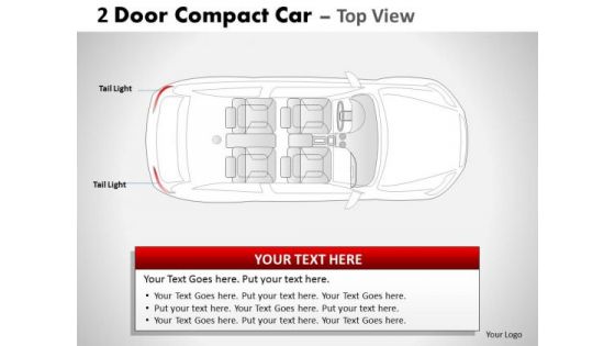 Speeding 2 Door Gray Car Top PowerPoint Slides And Ppt Diagram Templates