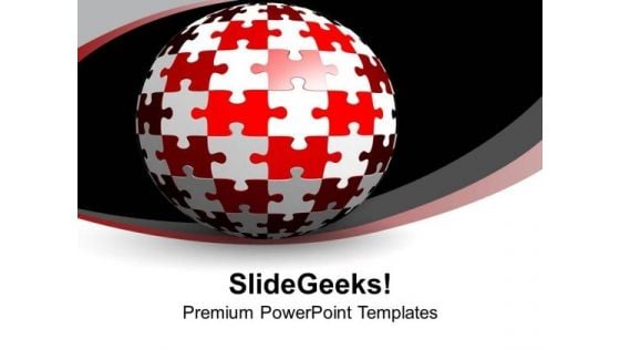 Sphere Of Puzzles On White Background PowerPoint Templates Ppt Backgrounds For Slides 0713