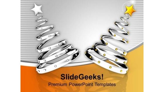 Spiral Form Christmas Tree Decoration PowerPoint Templates Ppt Backgrounds For Slides 0113