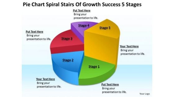 Spiral Stairs Of Growth Success 5 Stages Small Business Plans For Dummies PowerPoint Templates