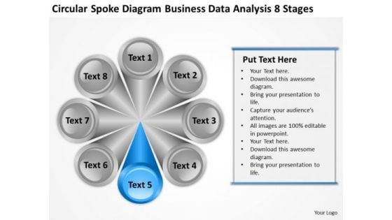 Spoke Diagram Business Data Analysis 8 Stages Barber Shop Plan PowerPoint Templates