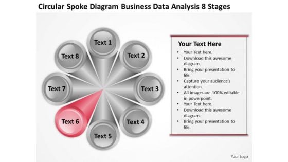 Spoke Diagram Business Data Analysis 8 Stages Plan Help PowerPoint Templates