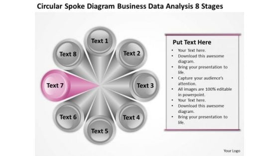 Spoke Diagram Business Data Analysis 8 Stages Plan PowerPoint Templates