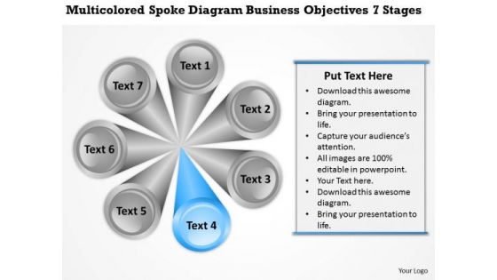 Spoke Diagram Business Objectives 7 Stages Ppt Plan PowerPoint Slides