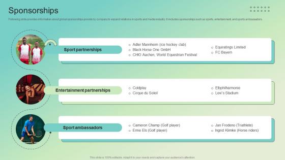 Sponsorships Enterprise Software Solution Providing Company Profile CP SS V