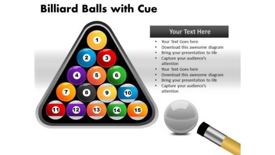 Sport Billiard Balls With Cue PowerPoint Slides And Ppt Diagram Templates