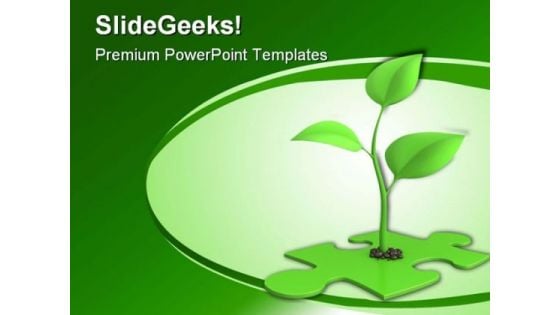 Sprout Puzzle Nature PowerPoint Template 0910