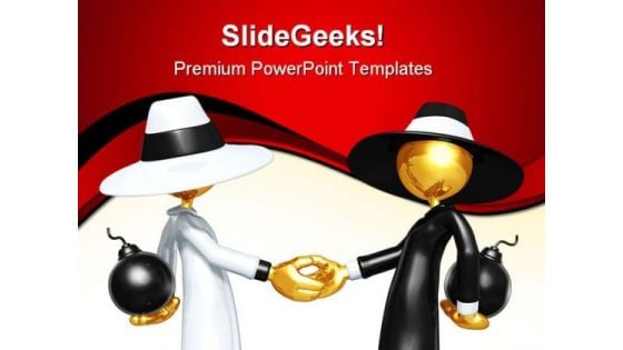 Spy Games Handshake PowerPoint Templates And PowerPoint Backgrounds 0811