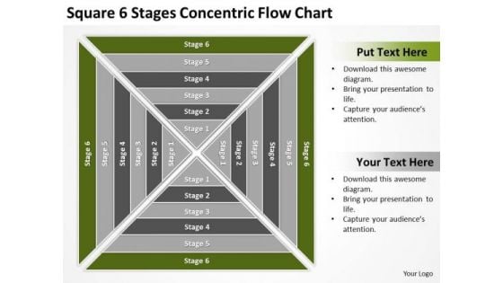 Square 6 Stages Concentric Flow Chart Ppt Sample Small Business Plan PowerPoint Slides